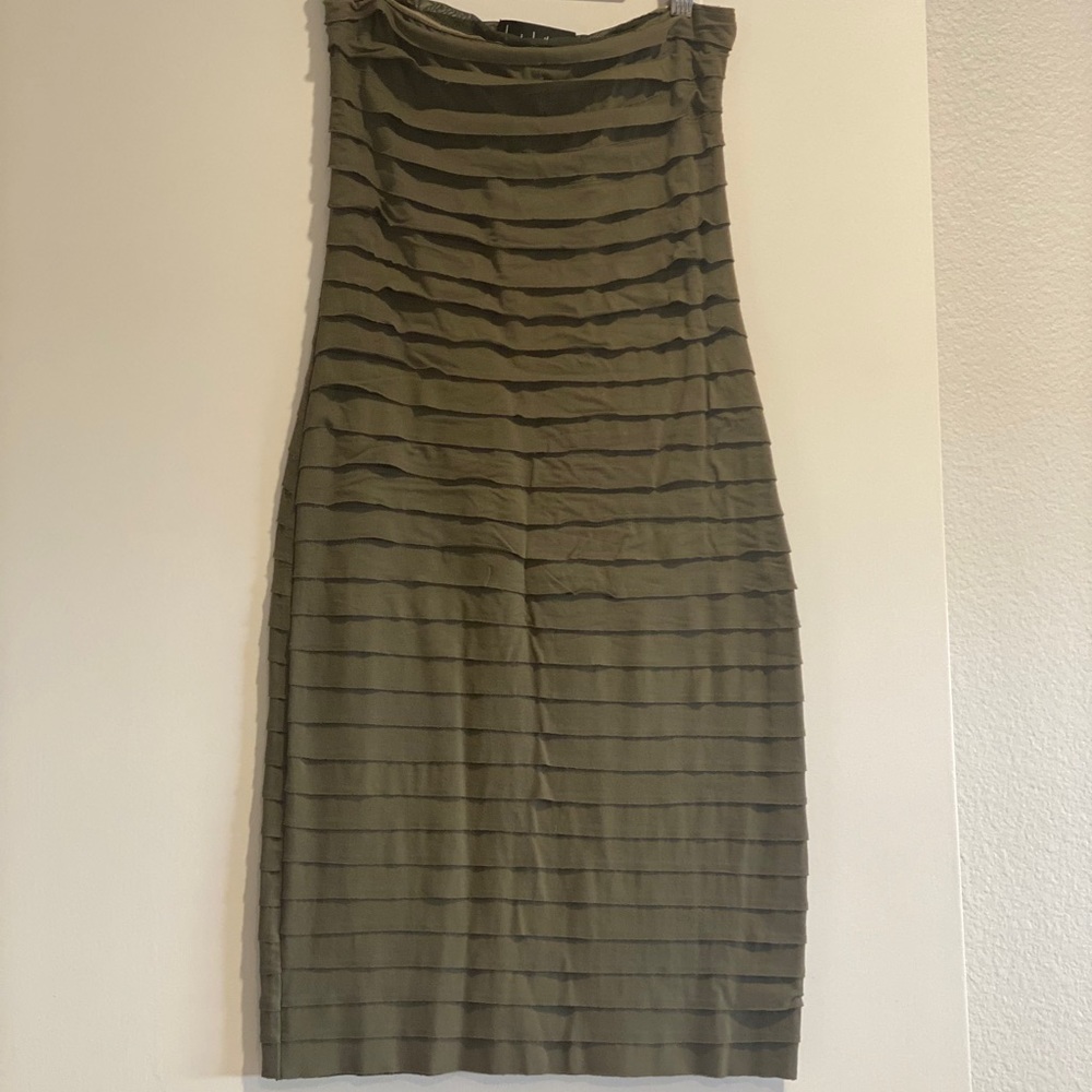 Strapless Nicole Miller Green Dress